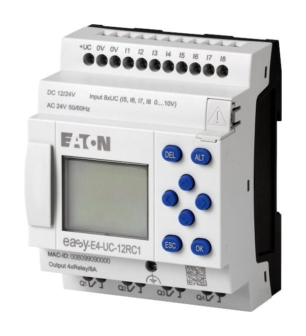 Eaton Moeller Easy-E4-Uc-12Rc1 Control Relay W/display, 24Vdc/vac