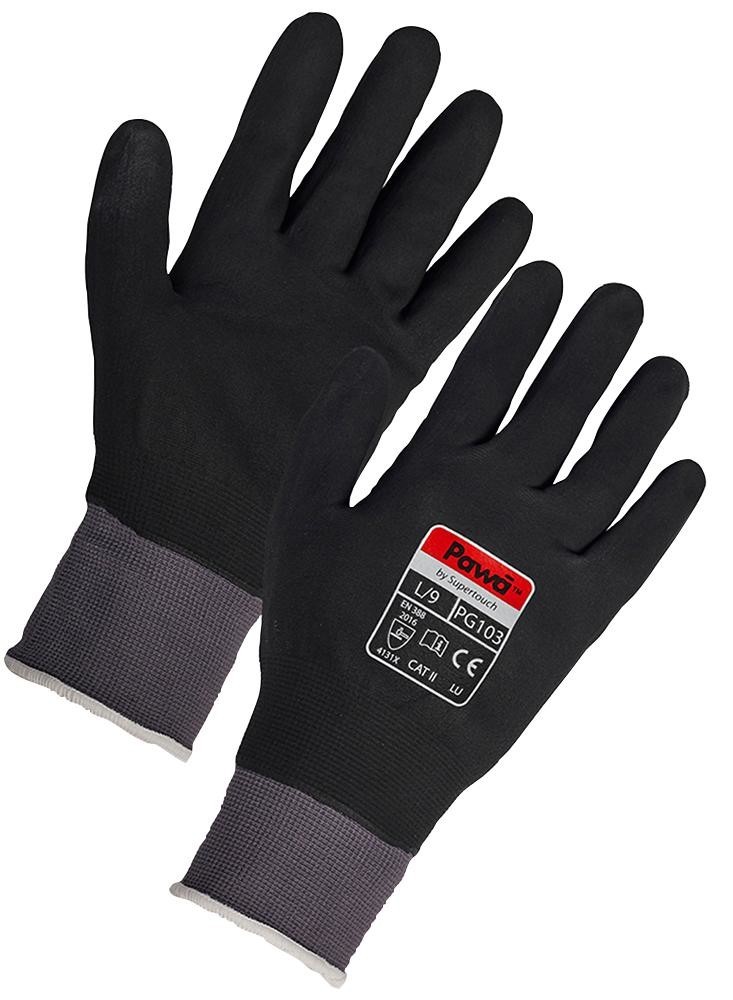 Pawa Pg10312 NItrile Dipped Full Hand Glove - M (8)