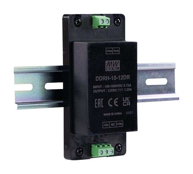 MEAN WELL Ddrh-15-12Dr Dc-Dc Converter, 12V, 1.25A