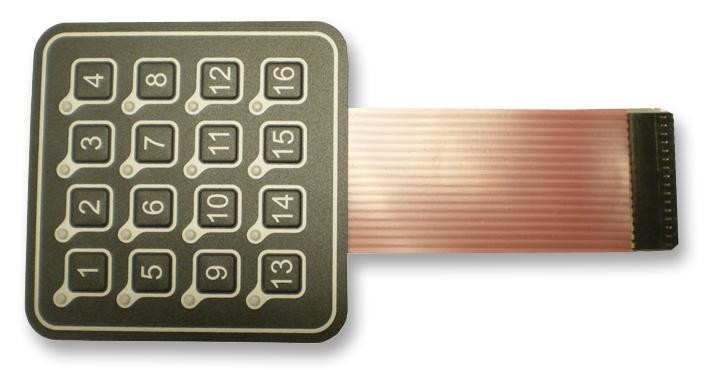 APEM Ac3561Fill Keypad, Membrane, Led, 4X4