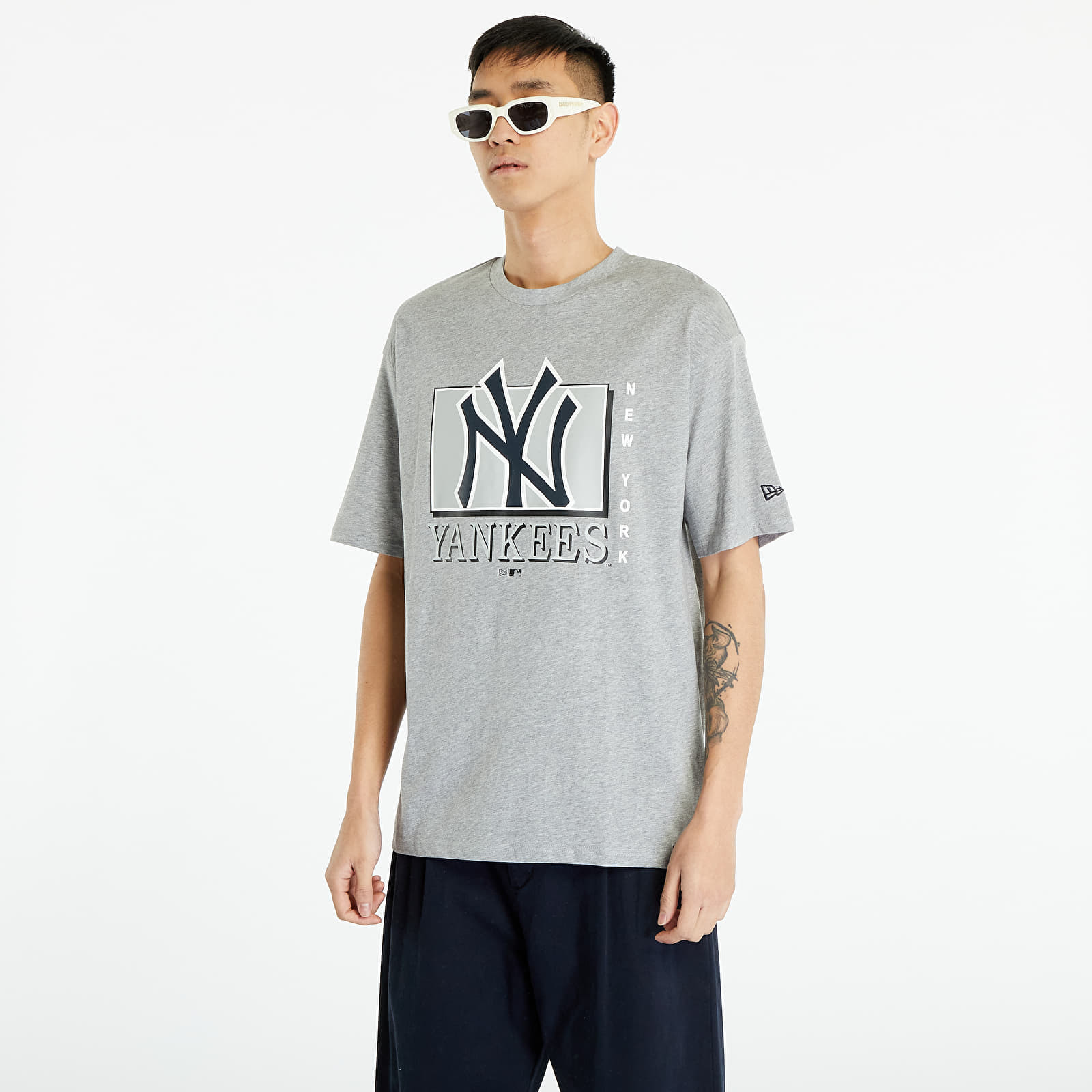 New Era New York Yankees MLB Team Wordmark Oversized T-Shirt Grey