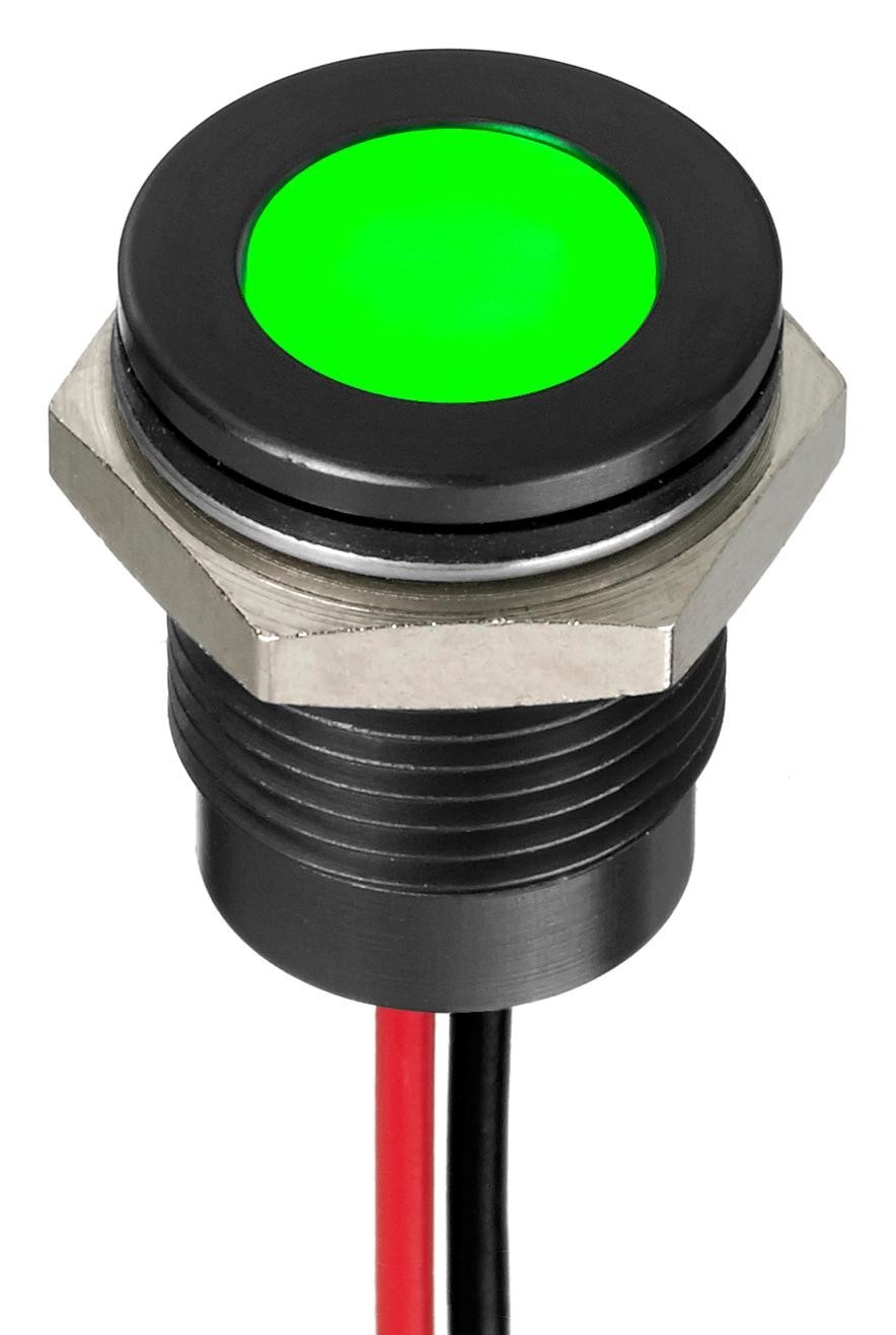 APEM Q14F5Bxxhg24E Led Panel Indicator, Green, 14mm, 24Vdc