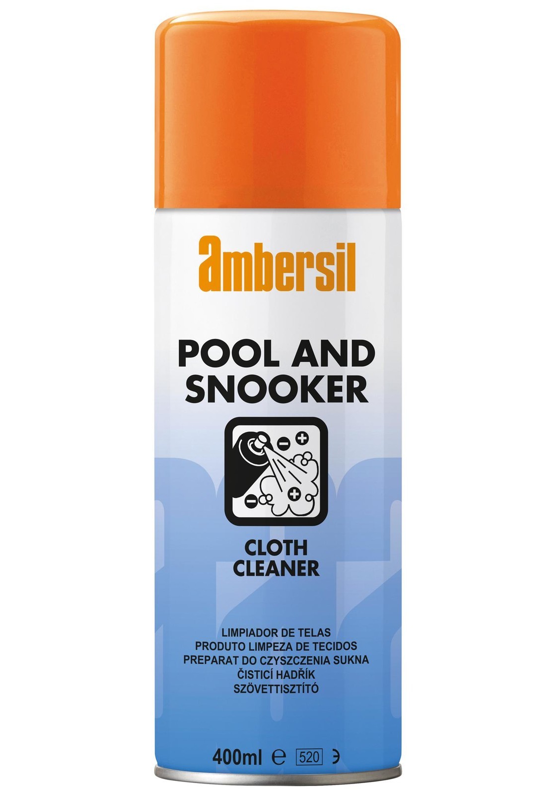 Ambersil Pool & Snooker Cloth Cleaner, 400Ml Cleaner, Cloth, Aerosol, 400Ml