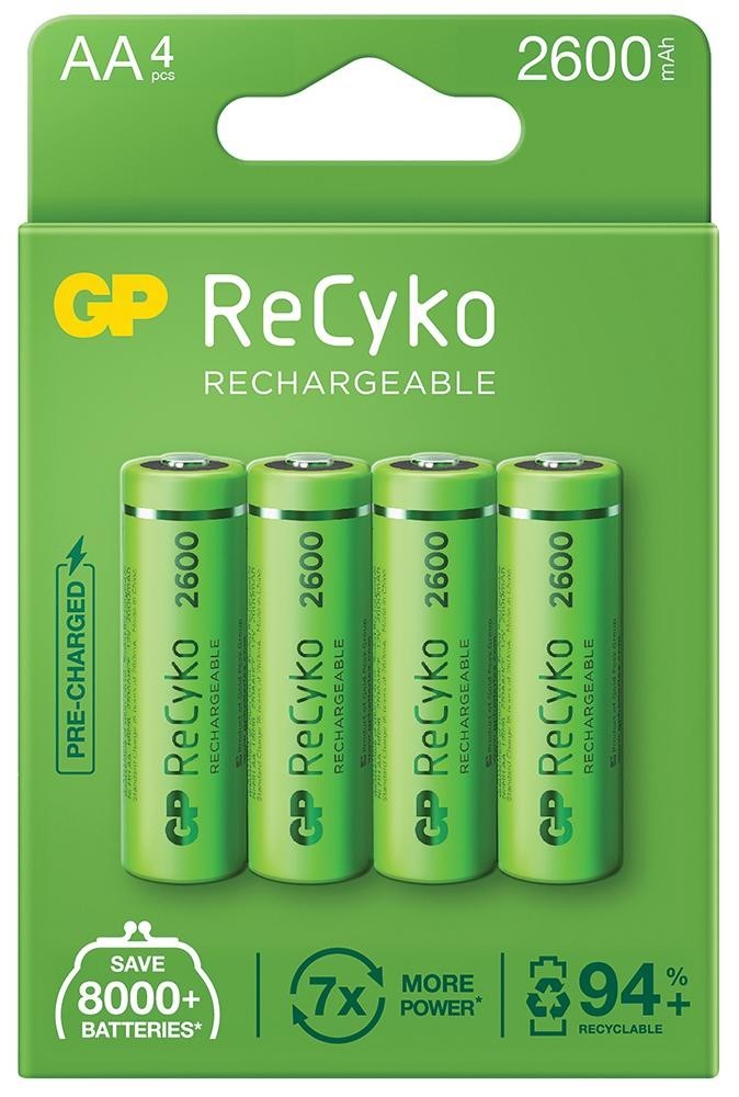 Gp Batteries Gprhc272E019 Battery,aa,ni-Mh,2.6Ah,1.2V, Pk4