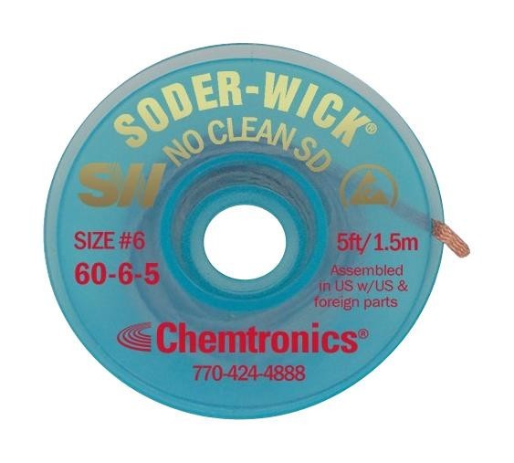 Chemtronics 6065 Desoldering Braid, No Clean, Sd