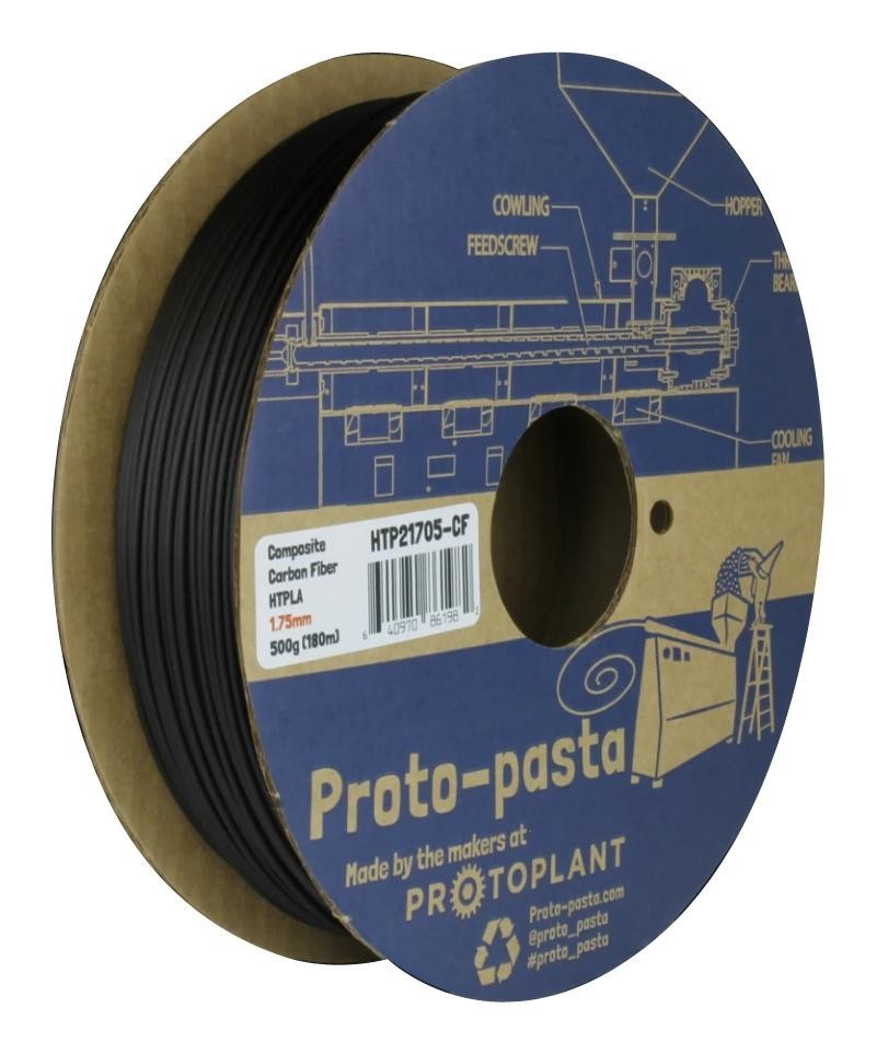 Protopasta Htp22805-Cf 3D Filament, 2.85mm, Htpla Cf, Blk, 500G