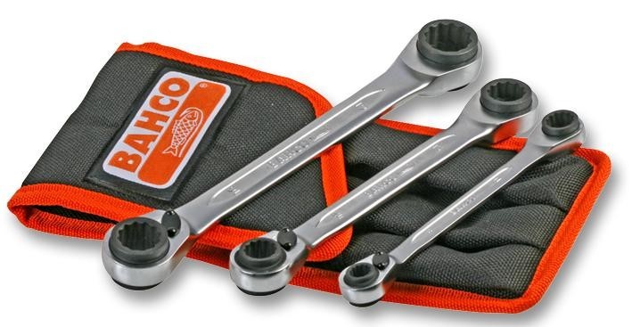Bahco S4Rm/3T Wrench Set, Ratchet, 12 Sizes
