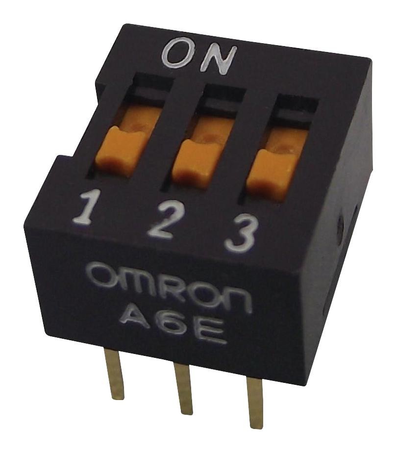 Omron A6E-3104-N Dip Sw, Spst, 0.025A, 24V, 3Pos, Tht