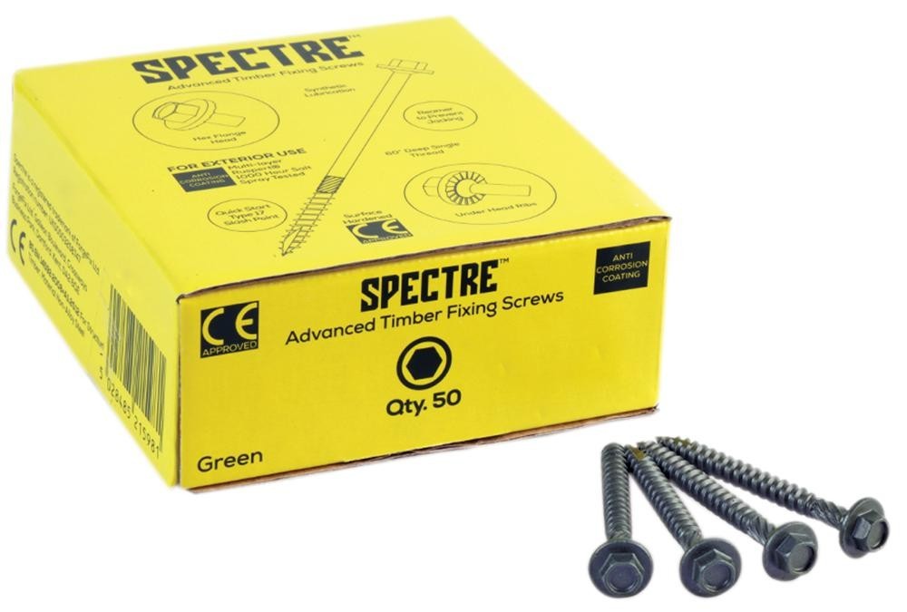 Spectre Spetf100G External Screw 6.3X100mm Green (Pk50)