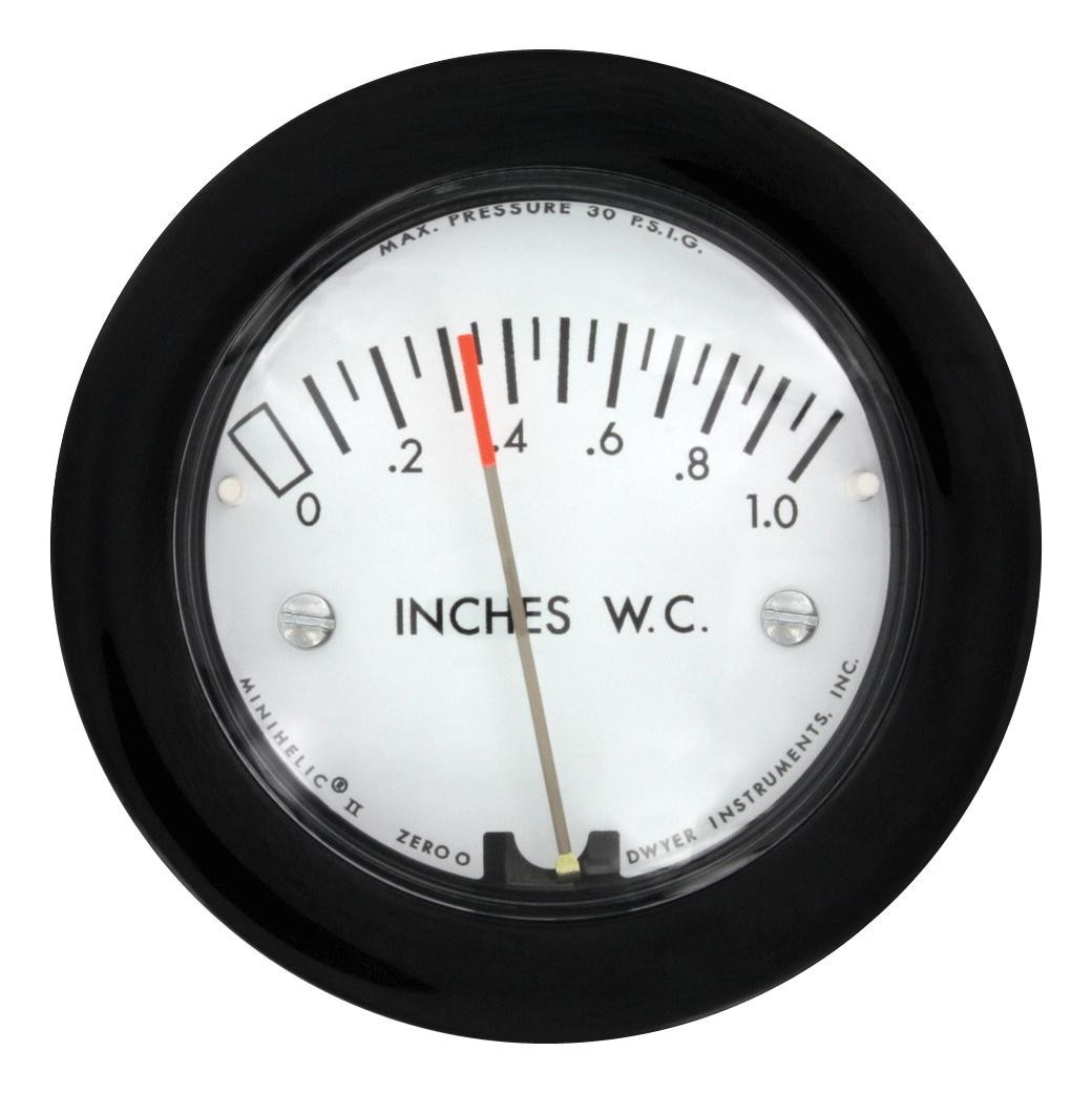 Dwyer 2-5000-125Pa Pressure Gauge, 125Pa, 48.9Deg C