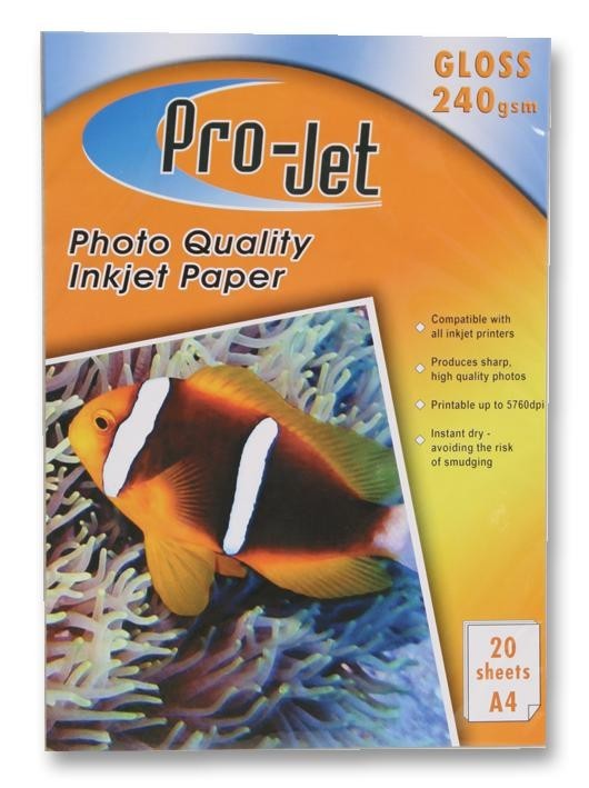 Projet Projet G24020 Paper, Photo, A4, Gloss, 240G, X20, Pk20