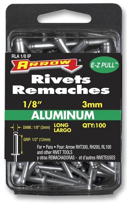Arrow Fastener Rla1/8Ip Rivets, 3mm, Long (Pk 100)