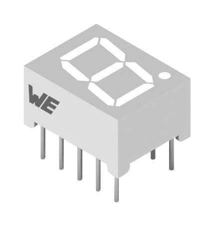 WÃ¼rth Elektronik 157142B12803 Led Display, 7-Seg, Cmn And, Blue