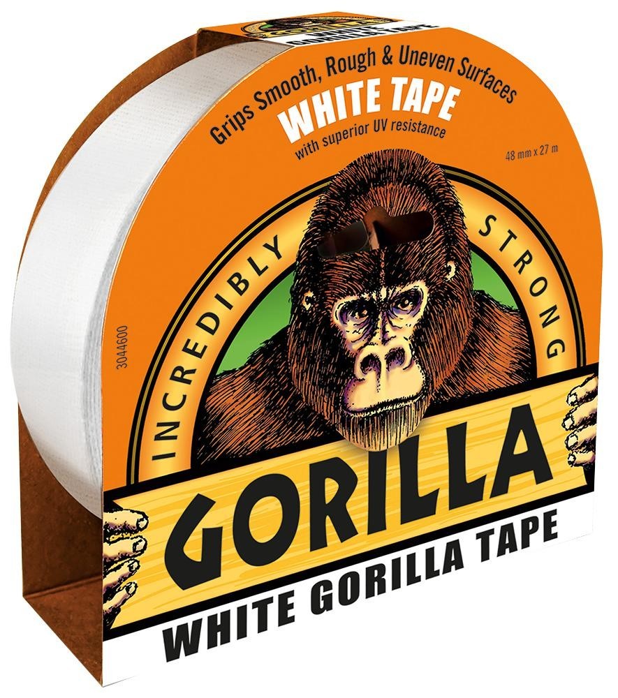 Gorilla 3044601 Tape, White, 48mm X 27M