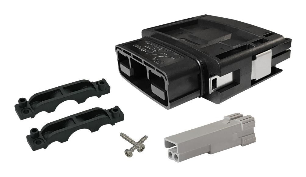Anderson Power Products Sbsx75A-Plug-Kit-Gra Rect Pwr Housing Kit, Plug, 2Pos, Pc/pbt