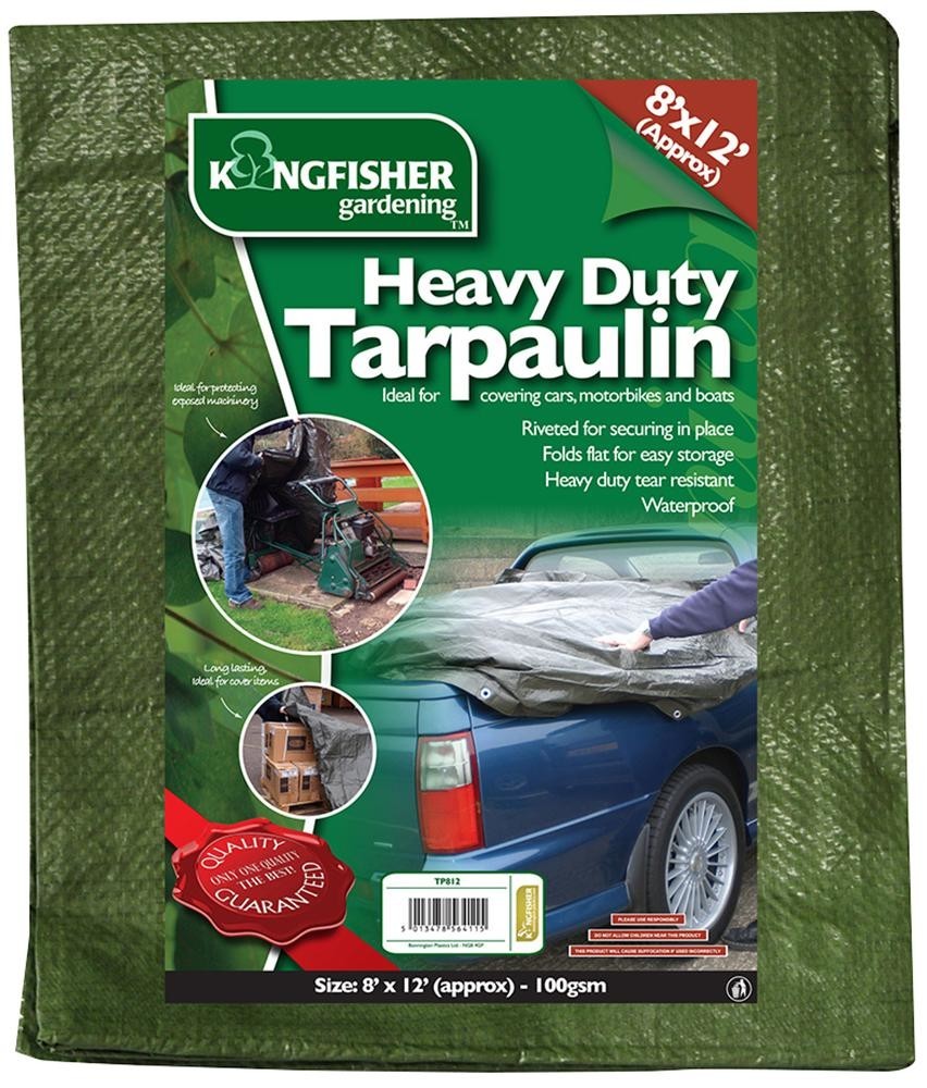 Kingfisher Tp812 Heavy Duty Tarpaulin - Green 8X12Ft