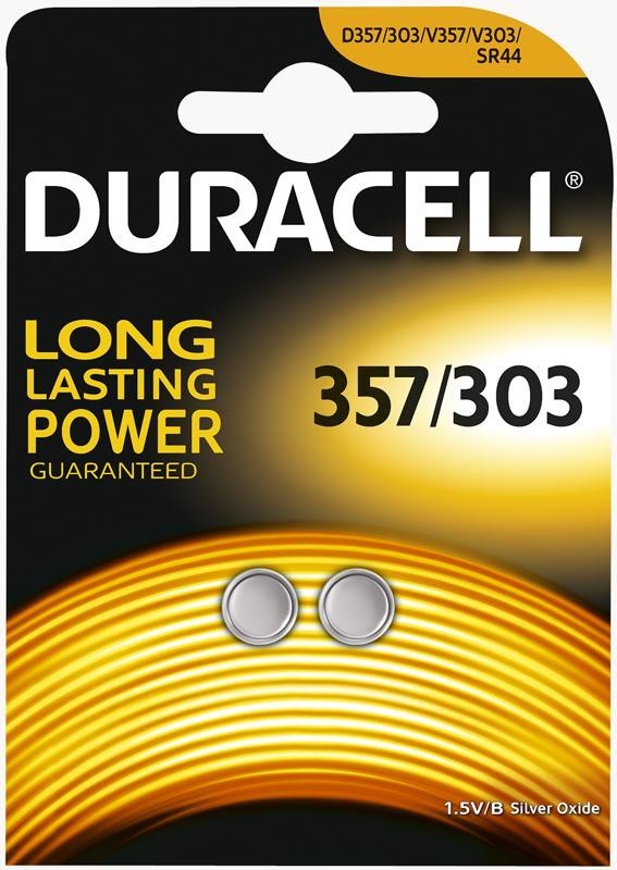 Duracell 15031685 Battery, V357/sr44W Silver Oxide 2Pk