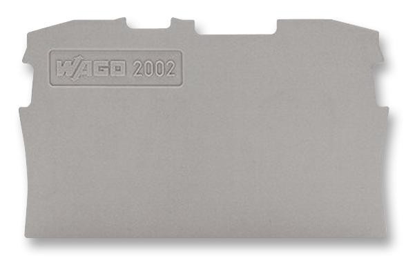 WAGO 2002-1291 End Plate, For 2 Cond Tb, Grey