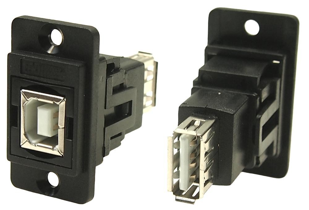 Cliff Electronic Components Cp30707N Usb Adapter, 2.0 Type B Rcpt-Type A Rcpt