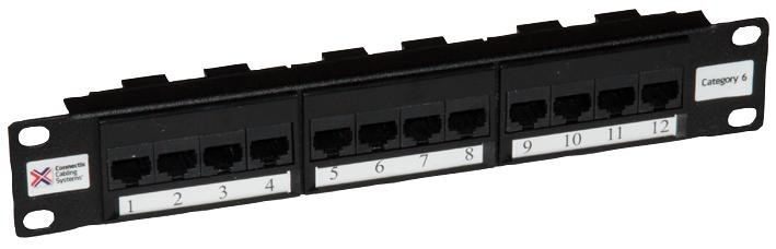 Connectorectix Cabling Systems 009-001-009-08 Patch Panel, 10In, 12 Way, Cat6