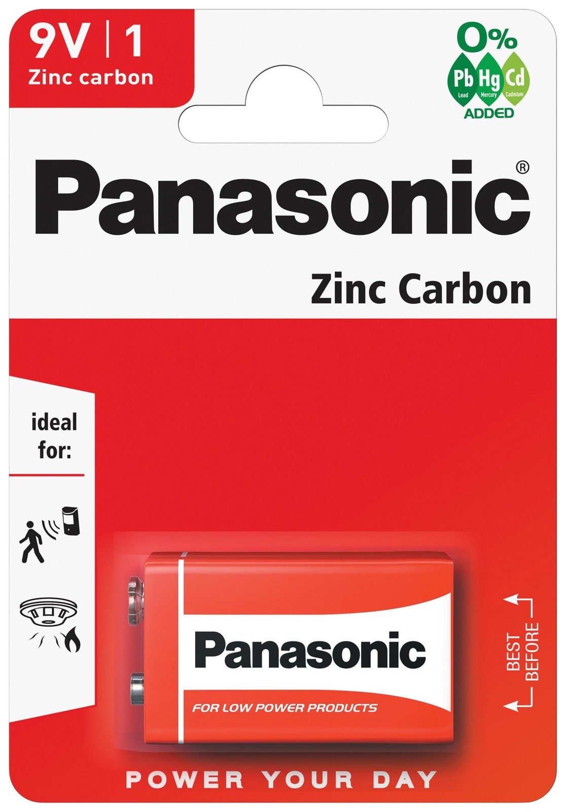 Panasonic 6F22Rz/1Bp Battery, Zinc Carbon, 9V