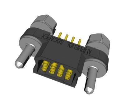 Amphenol SoCapacitorex Mhdas2F008Yde10 Pcb Receptacle, Btb, 8Pos, 2Row, Th