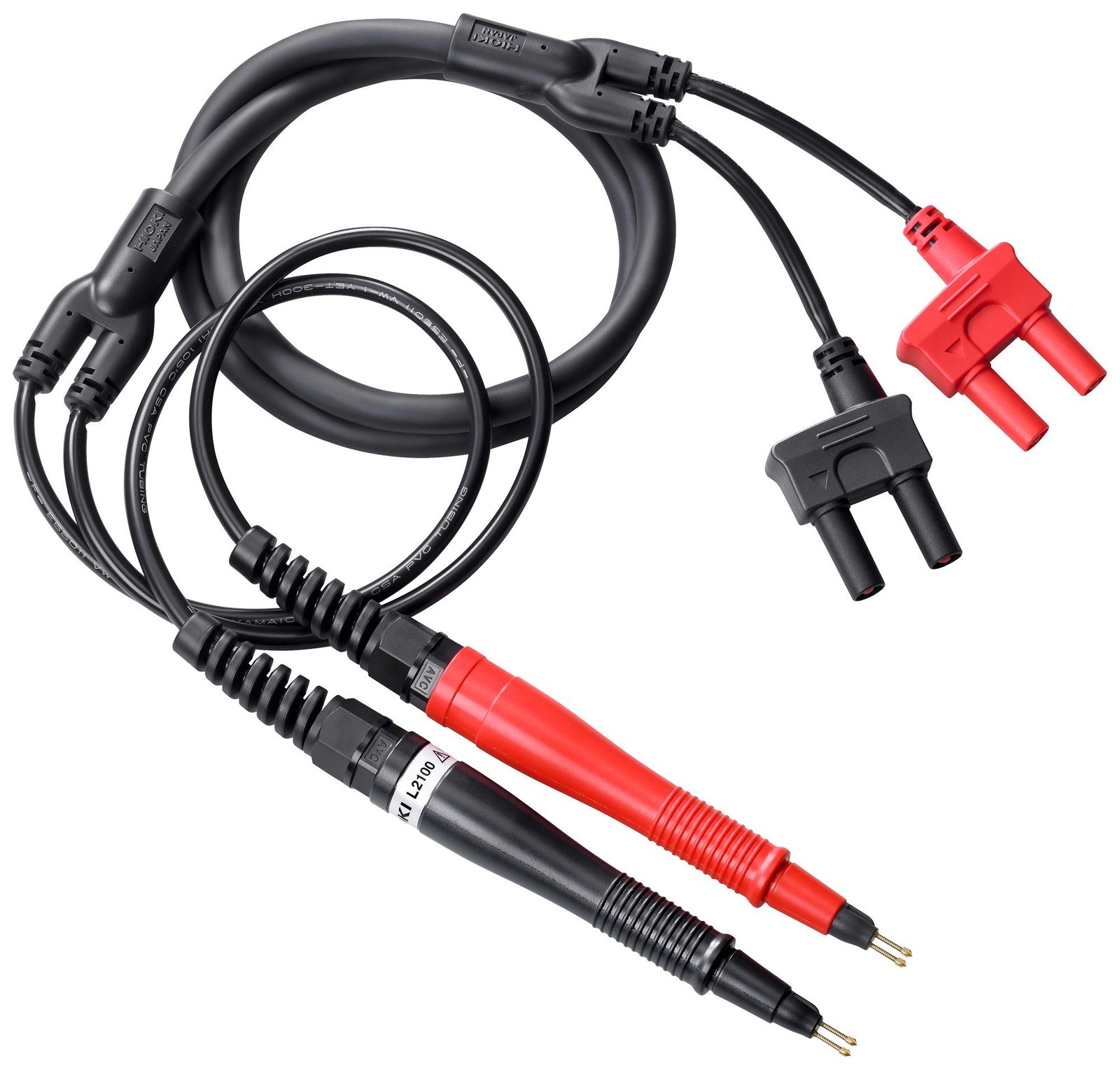 Hioki L2100 Pin Tip Test Lead, 1.4M, 1K Vdc/blk/red