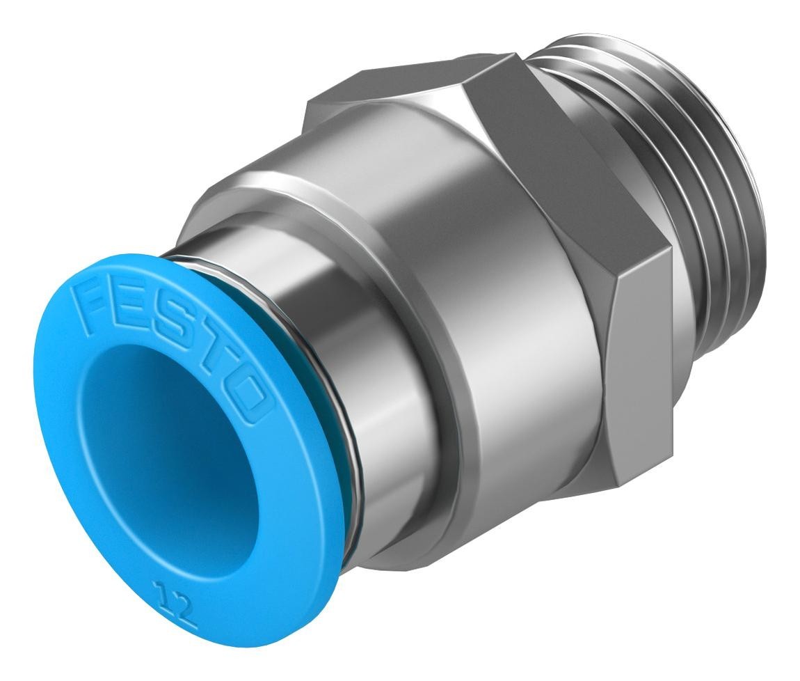 Festo Qs-G3/8-12 Push-In Fitting, 12mm, G3/8