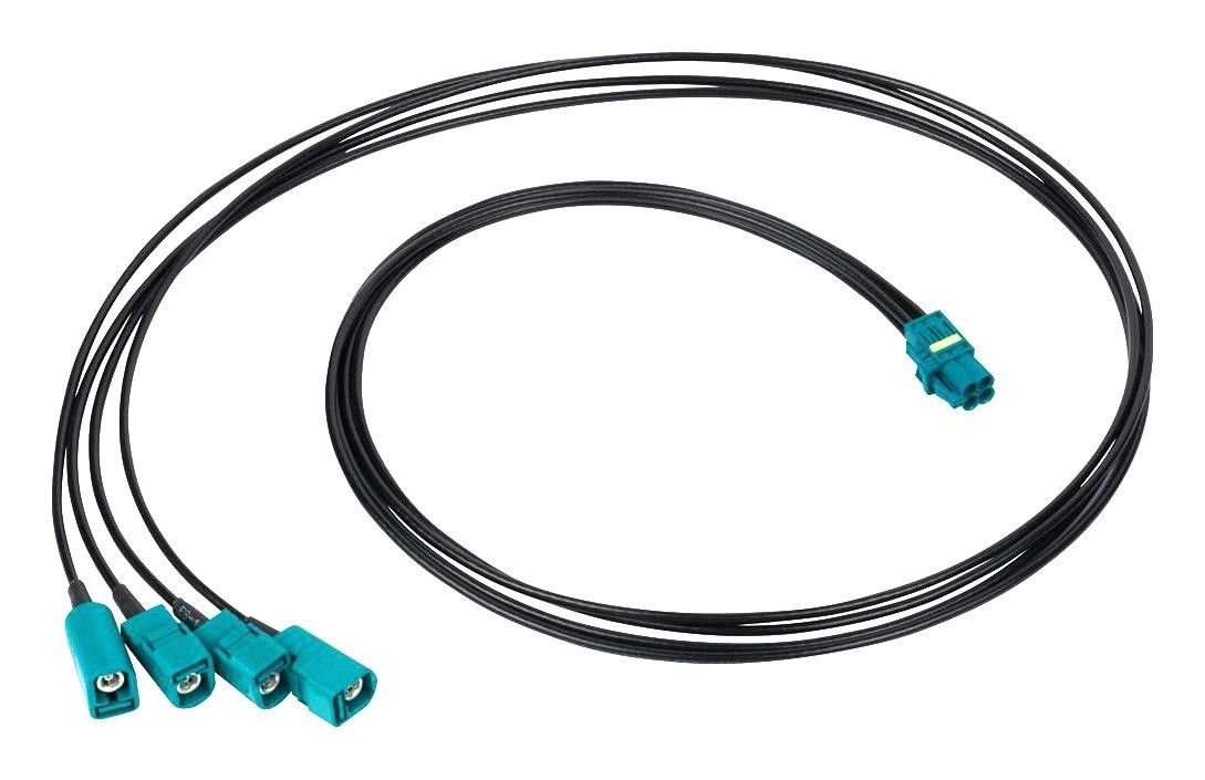 Amphenol RF 095-820-157M100 Cable, Quad Mini Fakra-Fakra Jack, 1M