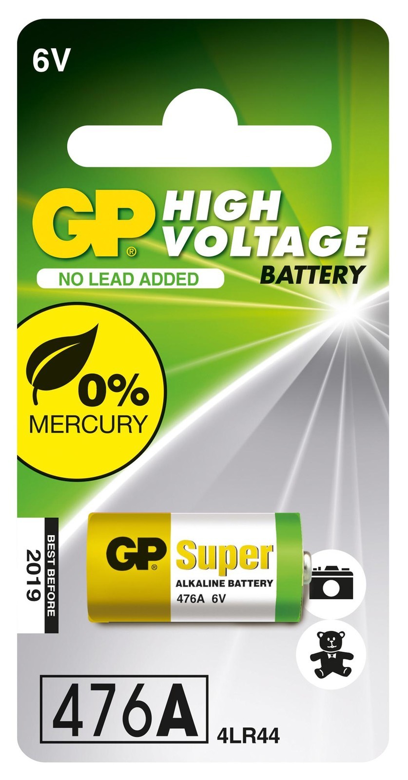 Gp Batteries Gppba47Af001 Battery, Alkaline, 6V, 105Mah