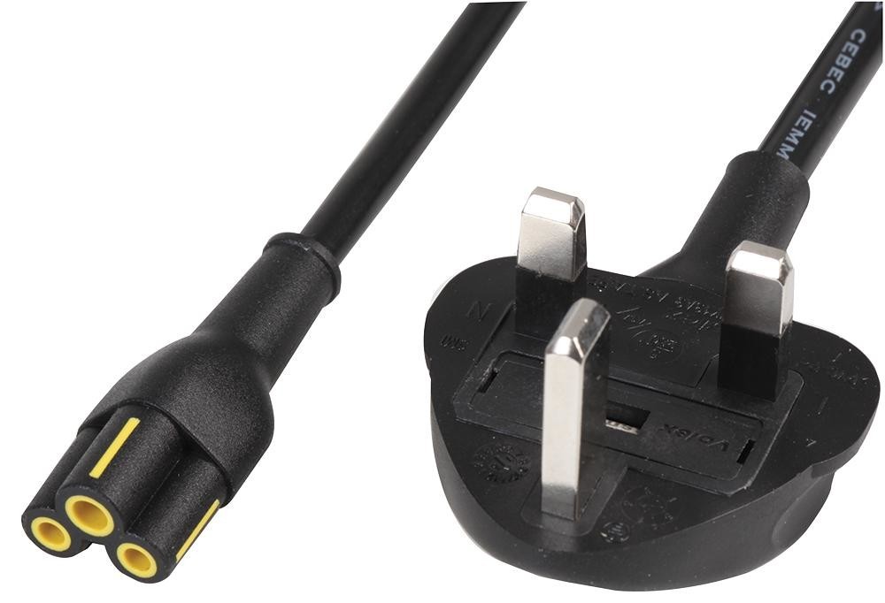 Volex 152610/2 Power Cord, Uk Plug To C5 Connector, 2M