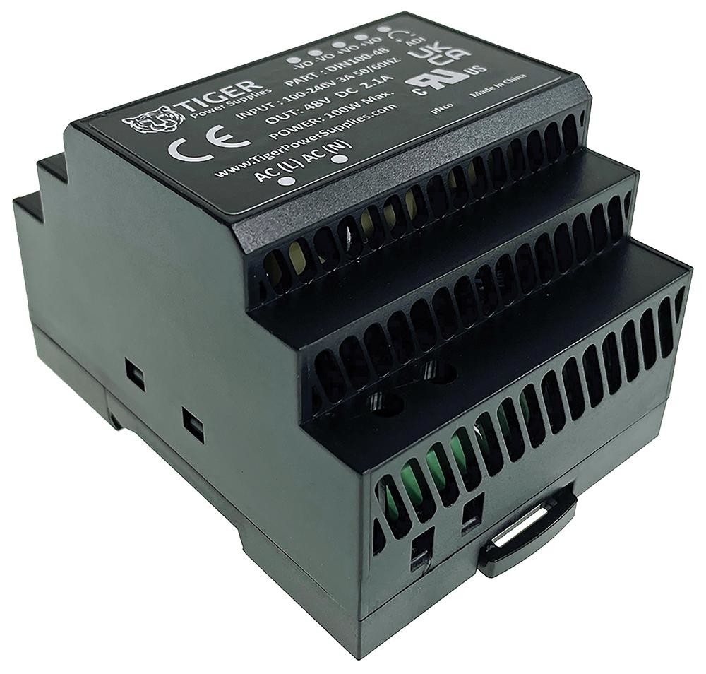 Tiger Power Supplies Din100-48 Power Supply, Ac-Dc, 48V, 2.1A