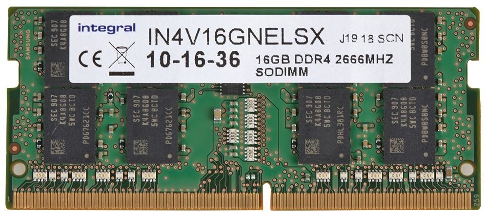Integral In4V16Gnelsx Memory, 16Gb Ddr4 Sodimm, Pc4-21333