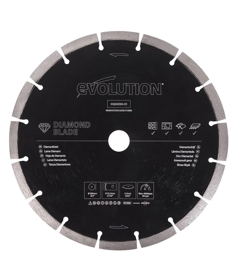Evolution D230Seg-Cs Grinding Disc, 6650Rpm, 22.23mm Bore