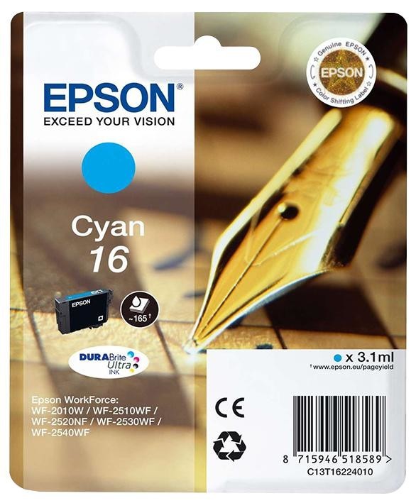 Epson C13T16224010 Ink Cartridge, Cyan, T1622, 16, Epson