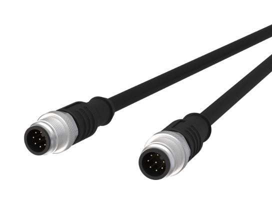 METZ CONNECTorect 142Mea11010 Sensor Cord, 8P M12 Plug-Plug, 1M