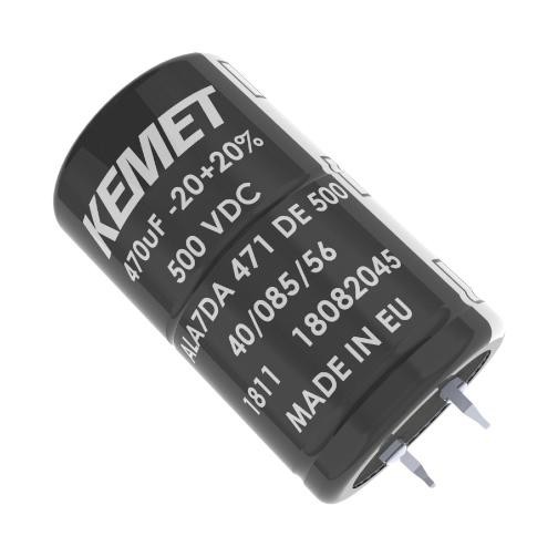 KEMET Ala7Da391Ef600 Capacitor, 390Uf, 600V, Alu Elec, Snap-In