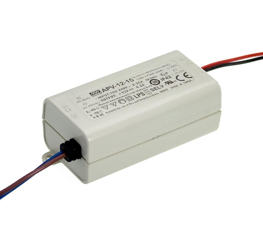 MEAN WELL Apv-12-24 Led Driver, Constant Voltage, 12W