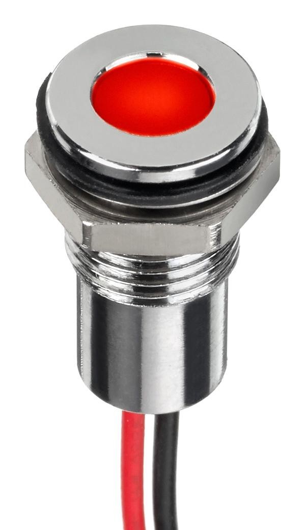 APEM Q6F5Cxxhr12E Led Panel Indicator, Red, 6mm, 12Vdc