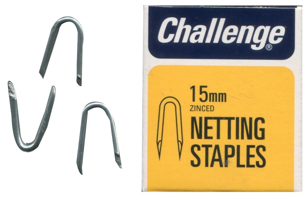 Challenge 11202 Netting Staples Zinc Plated, 15mm (40G)