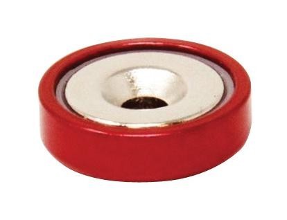 Eclipse Magnetics E1100/neo/r/f Pot Magnet, 16mm X 5.2mm, Neodymium, Red