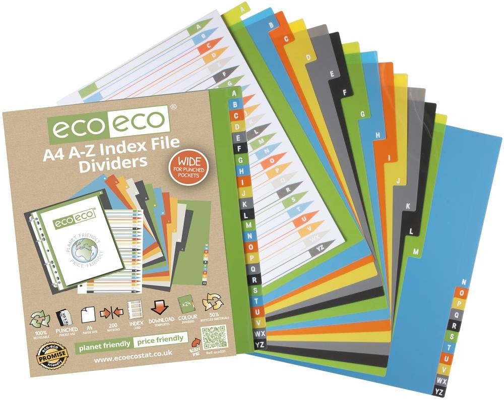 Eco-Eco Eco031 A4 Set 24 A-Z Wide Index Dividers