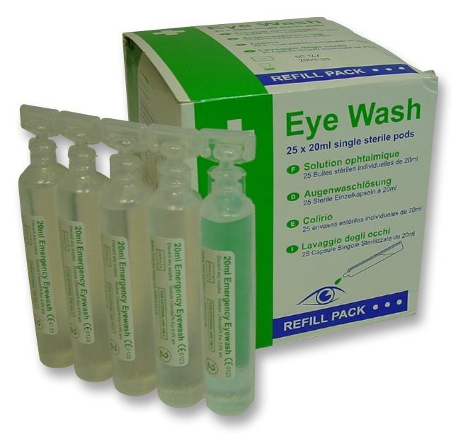 Safety First Aid Group E401Apk25 Single Use Eye Wash Pods - 20Ml (Pk25)