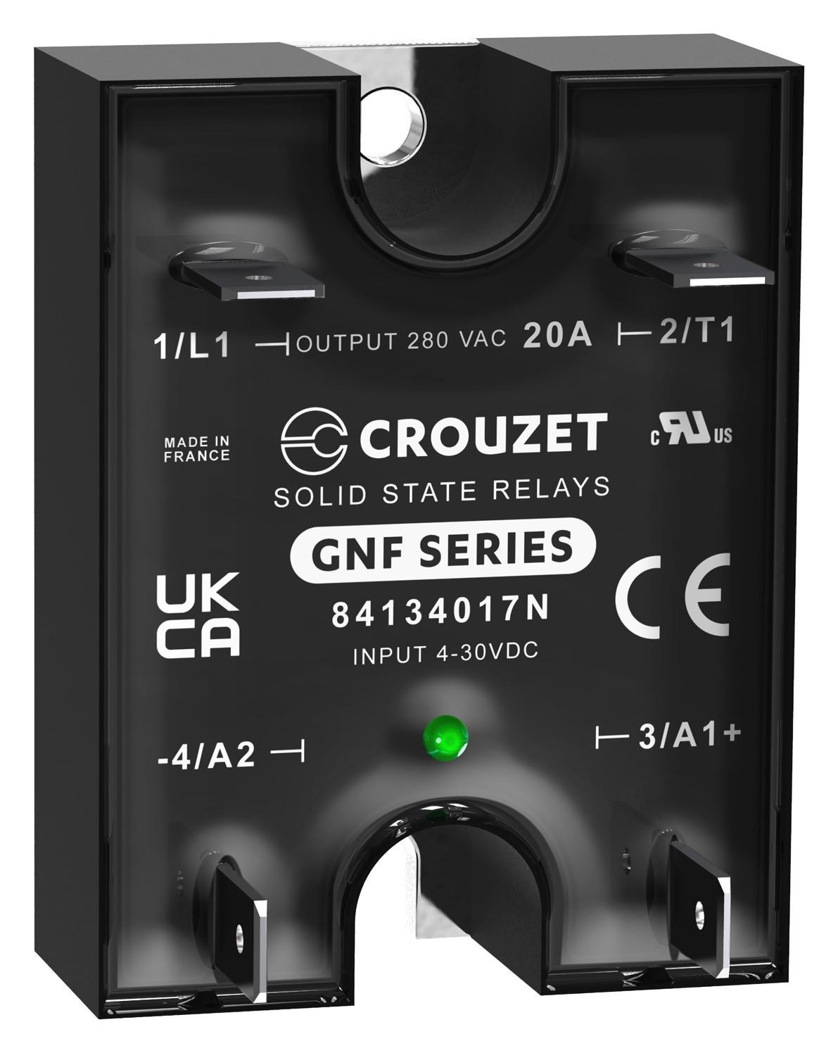 Crouzet 84134017N Solid State Relay, 25A, 4-30Vdc, Panel