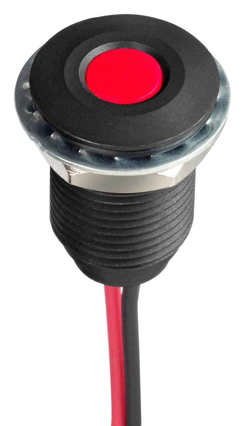 APEM Q10F5Anxxr24E Led Panel Indicator, Red, 10mm, 24Vdc