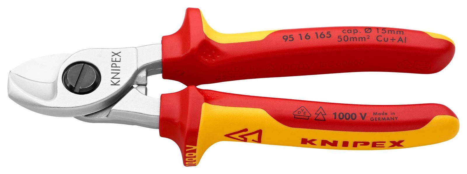 Knipex 95 16 165 Cable Shears, Vde, 1000V, 165mm