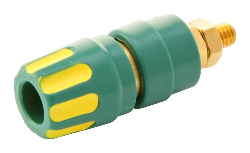 Hirschmann Test And Measurement 930103788 Socket, 4mm, Yellow/green, 5Pk, Mls