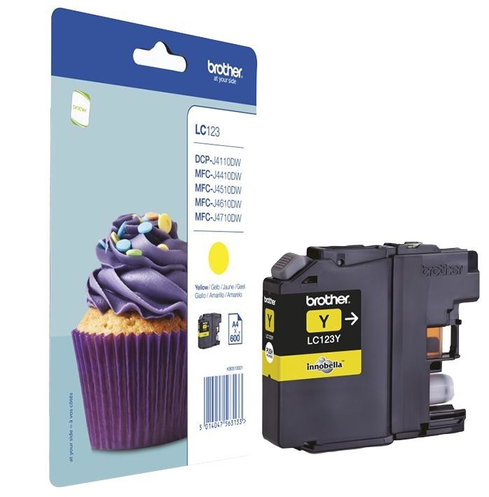 Brother Lc123Y Ink Cartridge, Original, Yellow, Brother