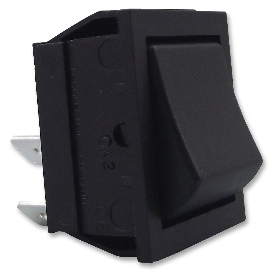 Arcolectric (Bulgin) C1350Vq0/1Blk Rocker Switch, Dpst, Black, I/o