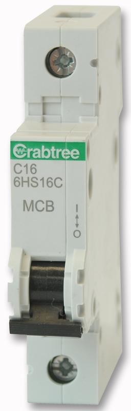 Crabtree 6Hs16C 16A Sp Mcb C Curve 10Ka - Each